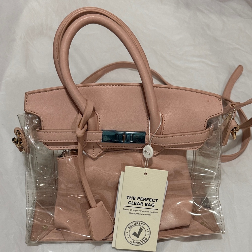 MMS Design Studio Blush Pink Clear Satchel NWT